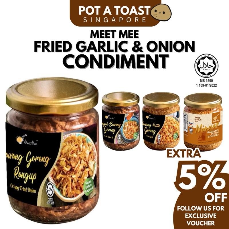 [HALAL] MEET MEE Crispy Fried Onion Garlic Oil 75g 200g Fragrant ...