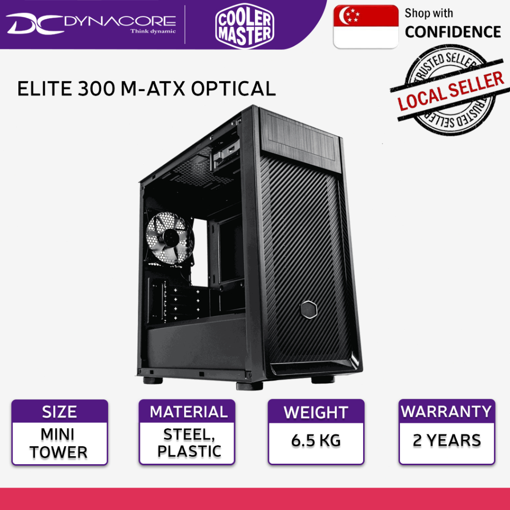 COOLER MASTER ELITE 300 M-ATX OPTICAL DISK DRIVE CASE BLACK STEEL ...