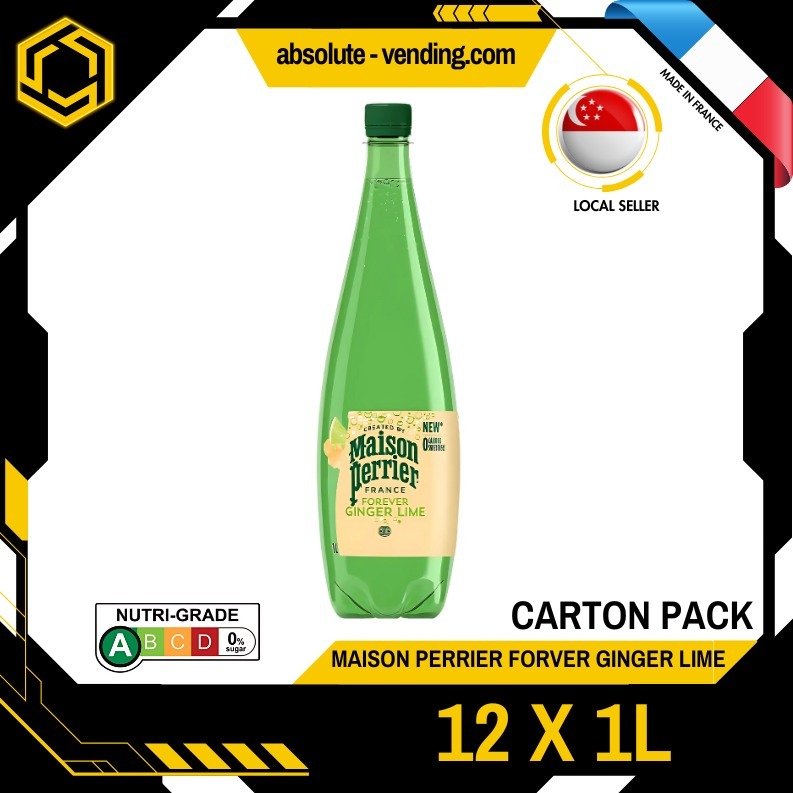 [CARTON] PERRIER Ginger Lime Sparkling Mineral Water 1L X 12 (BOTTLE ...