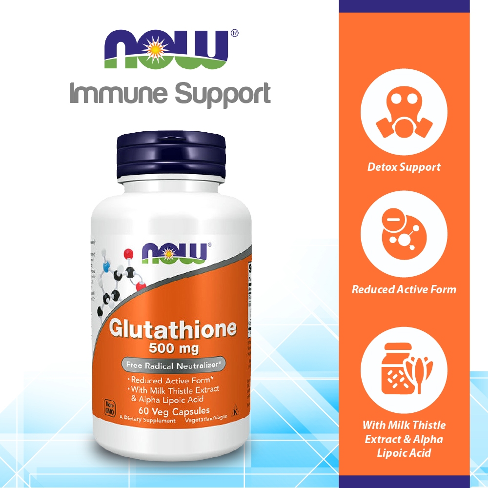 now glutathione with milk thistle Now Glutathione 500mg 60 Veg Capsules – Essentials.lk
