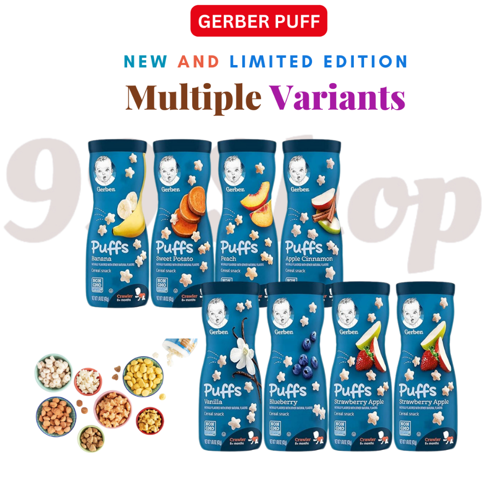 Gerber Grain & Grow Puffs Puffed Grain Snack Authentic Nestle Made in ...