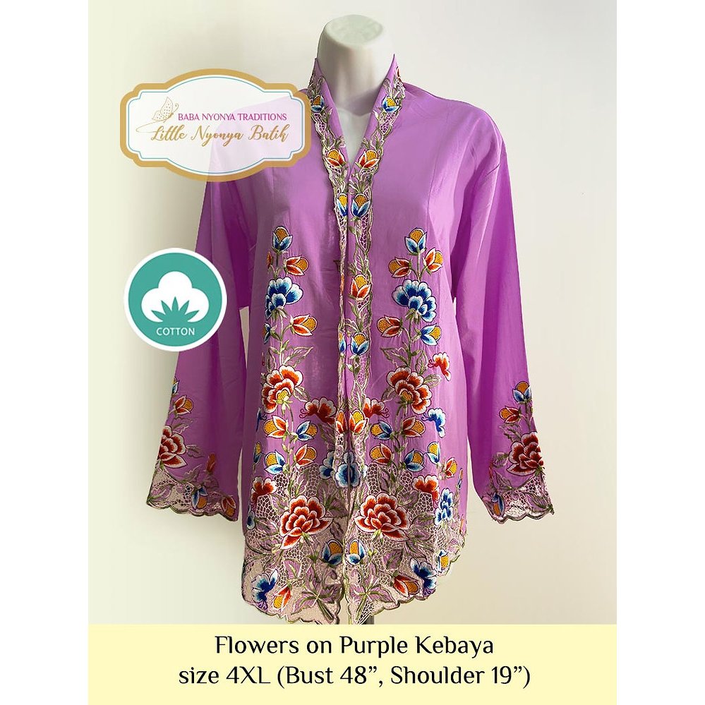 Size 4XL: Cotton Peranakan Nyonya Kebaya | Shopee Singapore