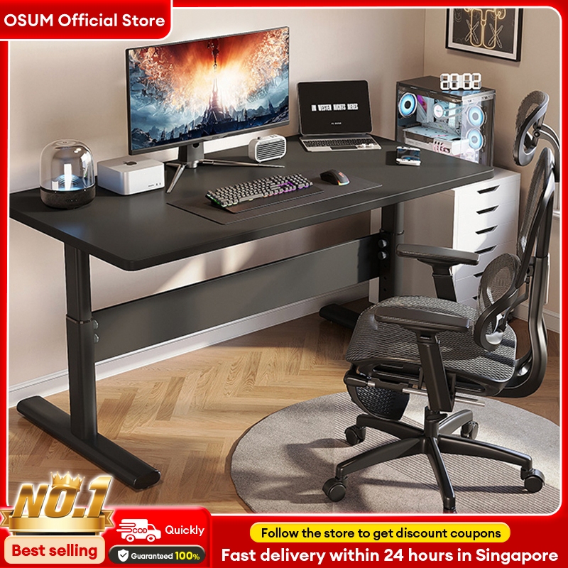 OSUM Table Ergonomic Table Height Adjustable PC Gaming Table Office ...