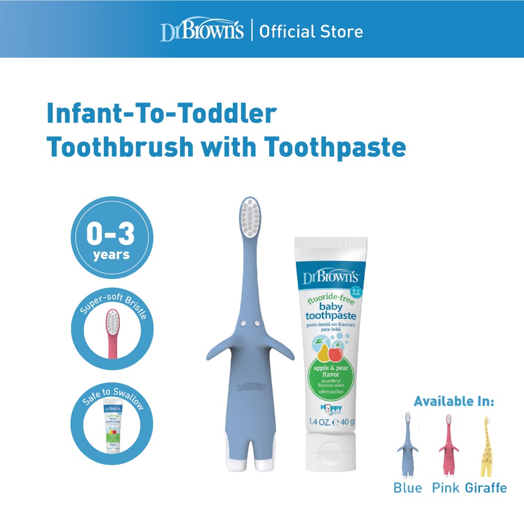 Dr. Brown’s Infant to Toddler Toothbrush and Toothpaste Set | Shopee ...