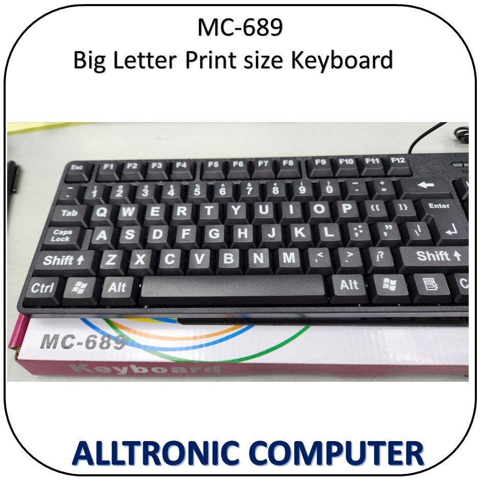 MC-689 Large Letter Print Keyboard / Big Letter Keyboard Print USb ...
