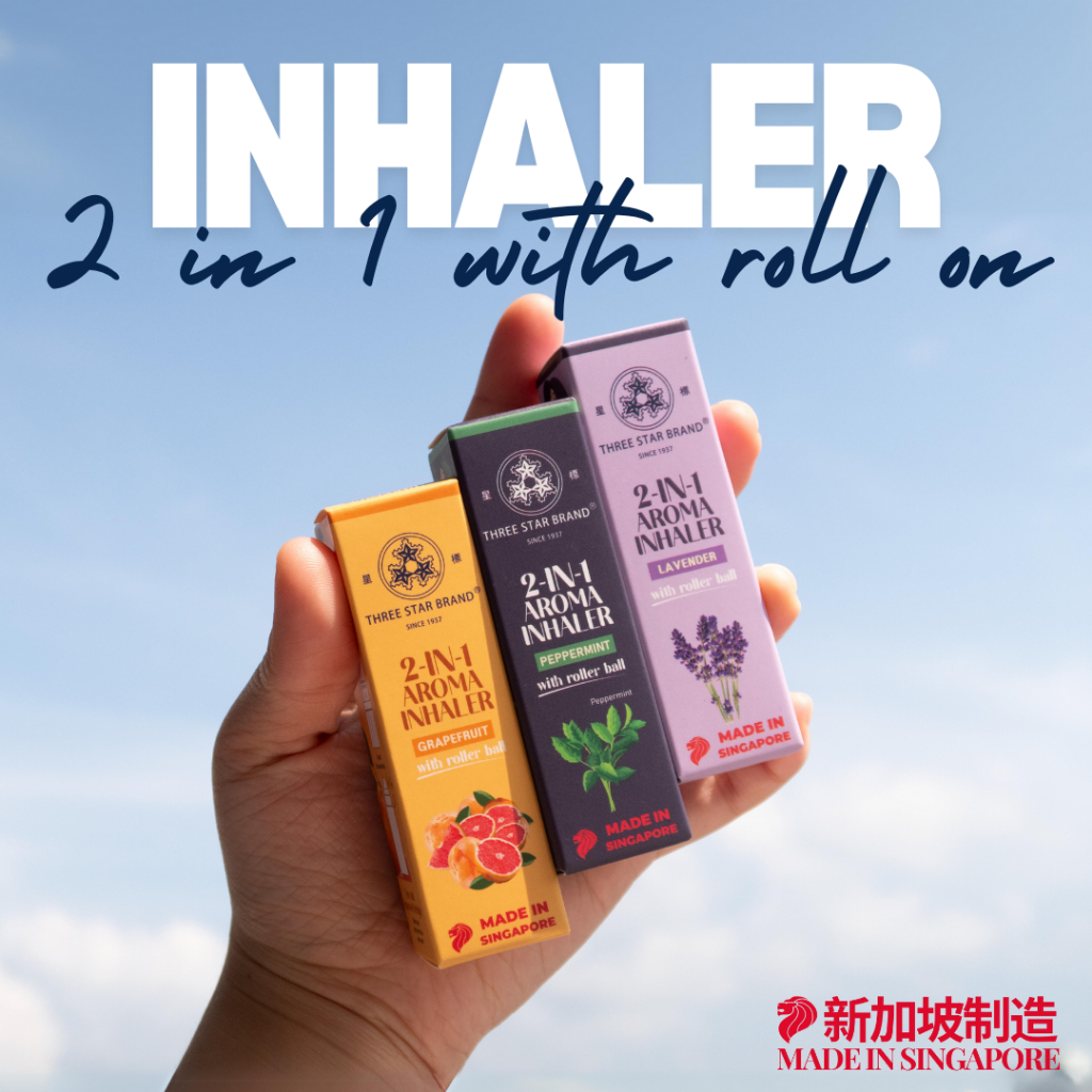 Three Star Brand 2-in-1 Aromatherapy Inhaler (2in1) For relief of Nasal ...
