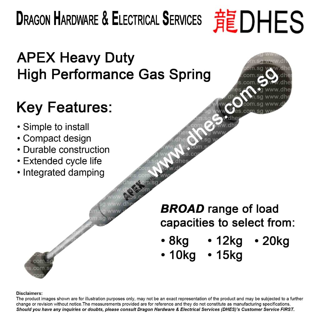 APEX Heavy-Duty High-Performance Cupboard Cabinet Gas Spring Strut ...