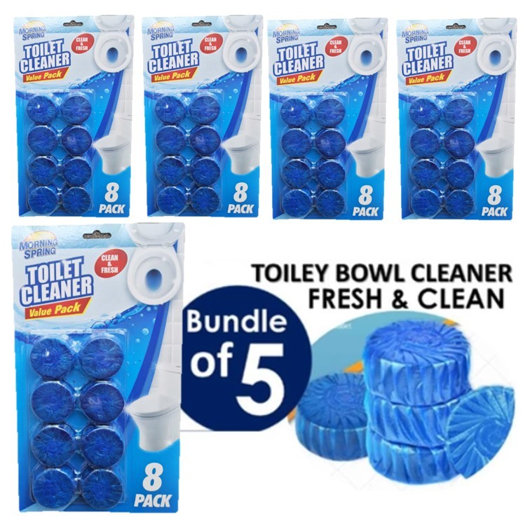 [Bundle of 5] -Magic Auto Toilet Bowl Cleaner Blue Bubble Flush ...