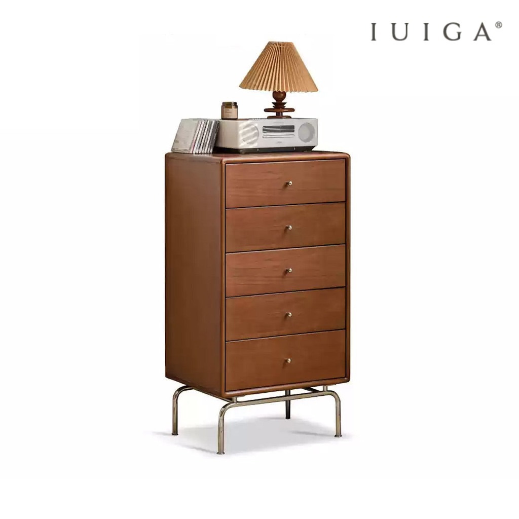 IUIGA Bucket Cabinet 5 Drawer Cabinet | Solid Wood | Bedroom Storage ...