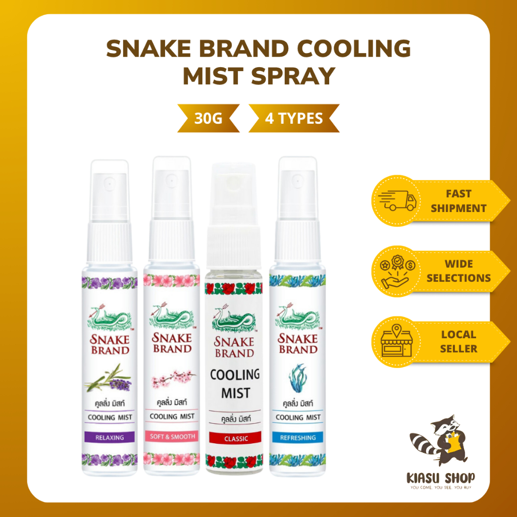 Snake Brand Classic Cooling Mist 30g - Relaxing, Refreshing, Soft ...