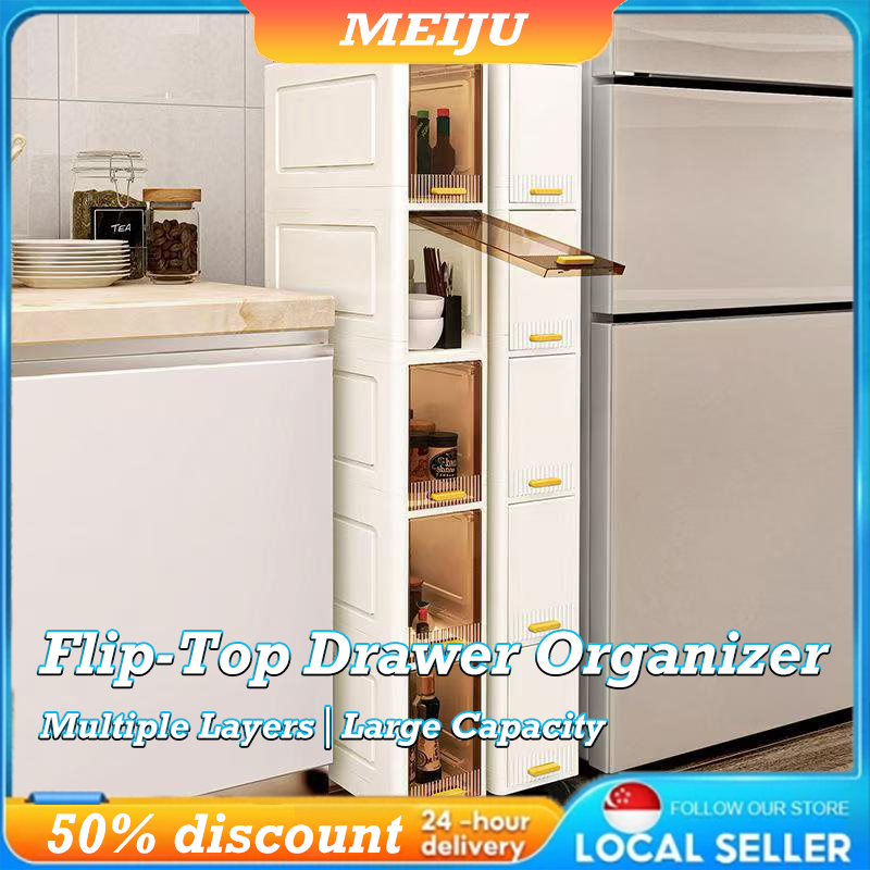 L20/25CM Flip-Top Drawer Organizer Gap Cabinet Plastic Kitchen Cabinet ...