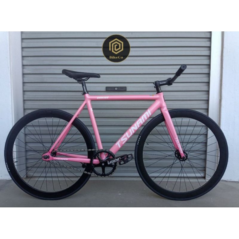 TSUNAMI SNM 100 Pearl Pink Fixie Fixed Gear Drop Bar Track Bicycle Shopee Singapore