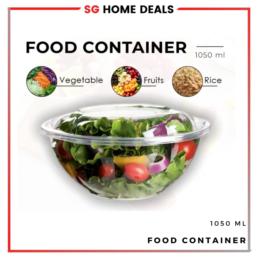 1050ml Disposable Round Food Container / Fast food Plastic container ...