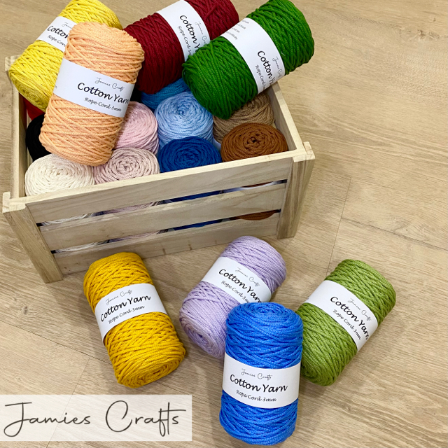 [Clearence sale] 3mm Cotton macrame rope cord yarn string 200g balls ...