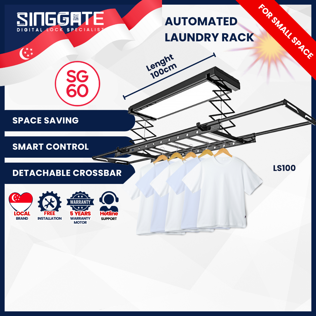 【Space Saving】FREE Installation | SINGGATE [LS100] Length 100cm ...