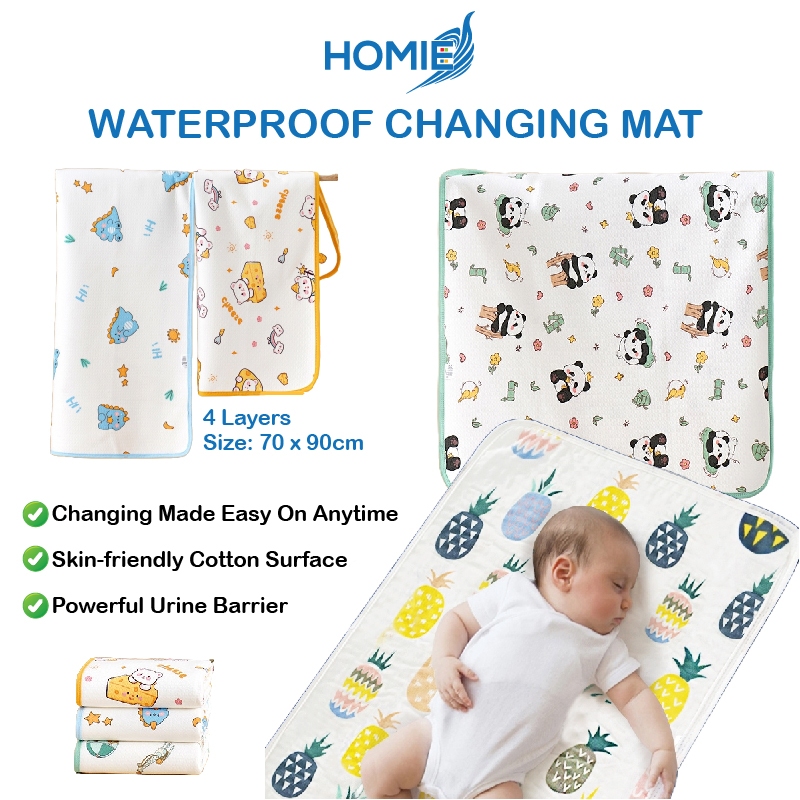 70x100cm HOMIE Cotton Waterproof Diaper Changing Mat Double Side