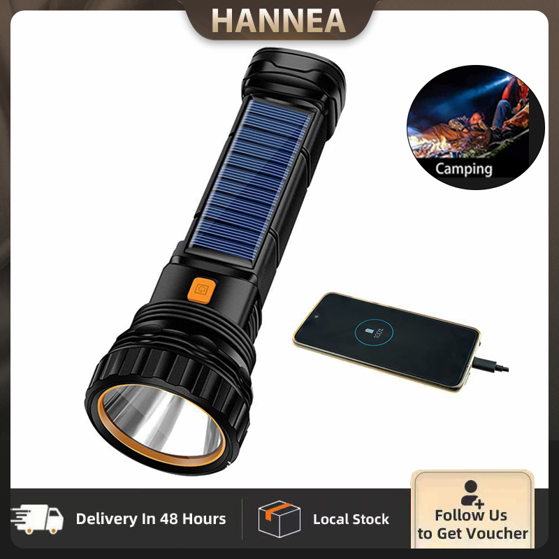 Hannea Solar Flashlight 1000 Lumens with Power Bank Function Small ...