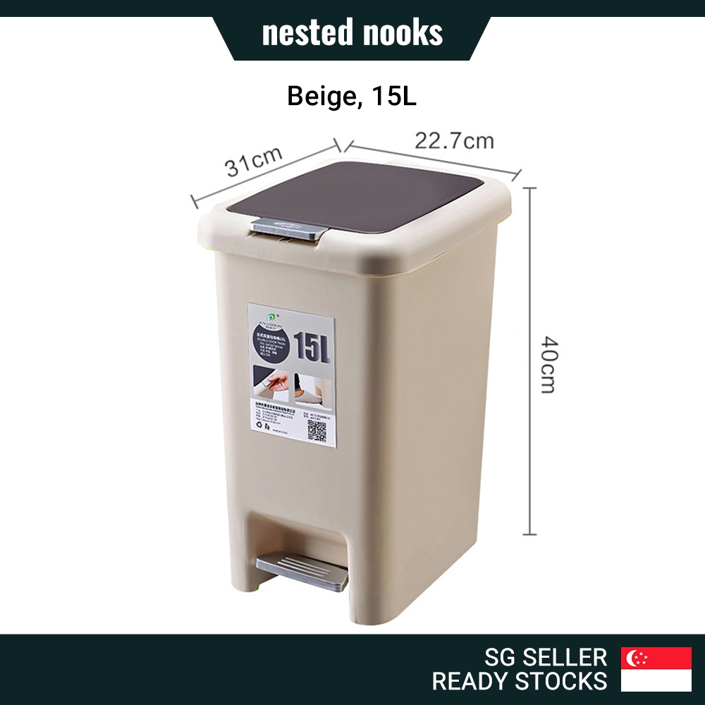 Premium Thick Quality Dual 2 Way Step Pedal and Press Button Trash Bin ...