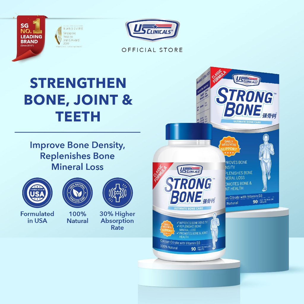 US Clinicals StrongBone 90s| Calcium Supplement | Calcium Vitamin D3 ...