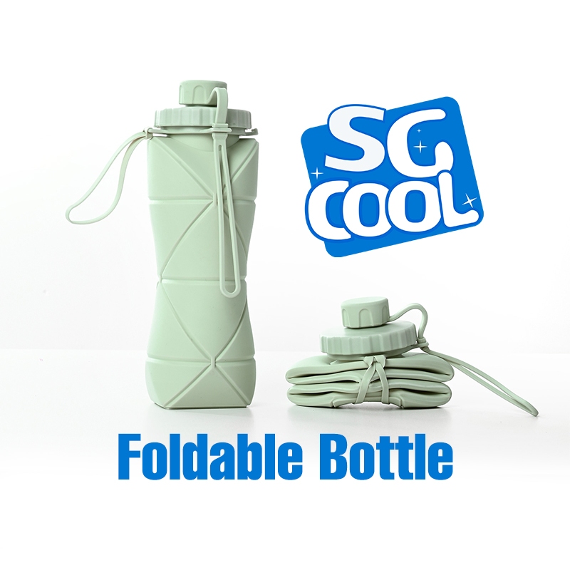 Foldable Water Bottle 600ML BPA Free Silicone Portable Travel Reusable ...