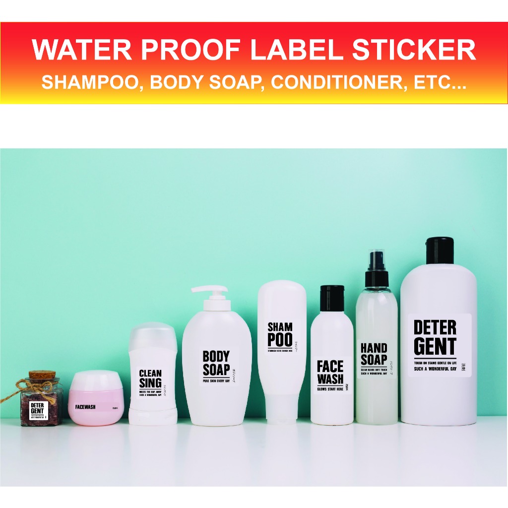 6pcs Water Proof Sticker Label for Refillable Empty Bottle Bathroom ...