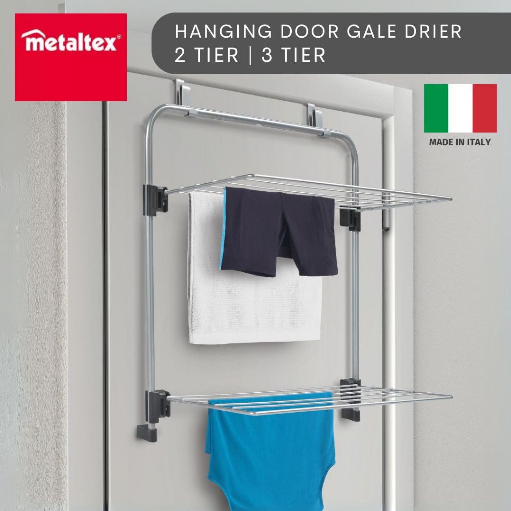 Metaltex Gale Hanging Over Door Laundry Dryer Rack 2 Tier 3 Tier SG ...