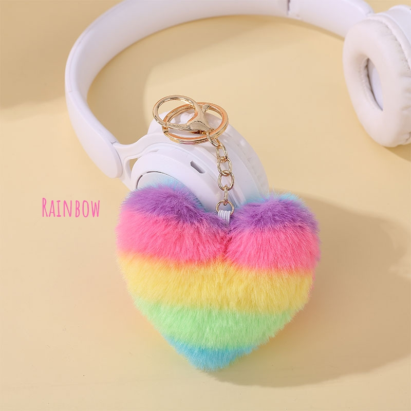 Fluffy Heart Keychain Shopee Singapore