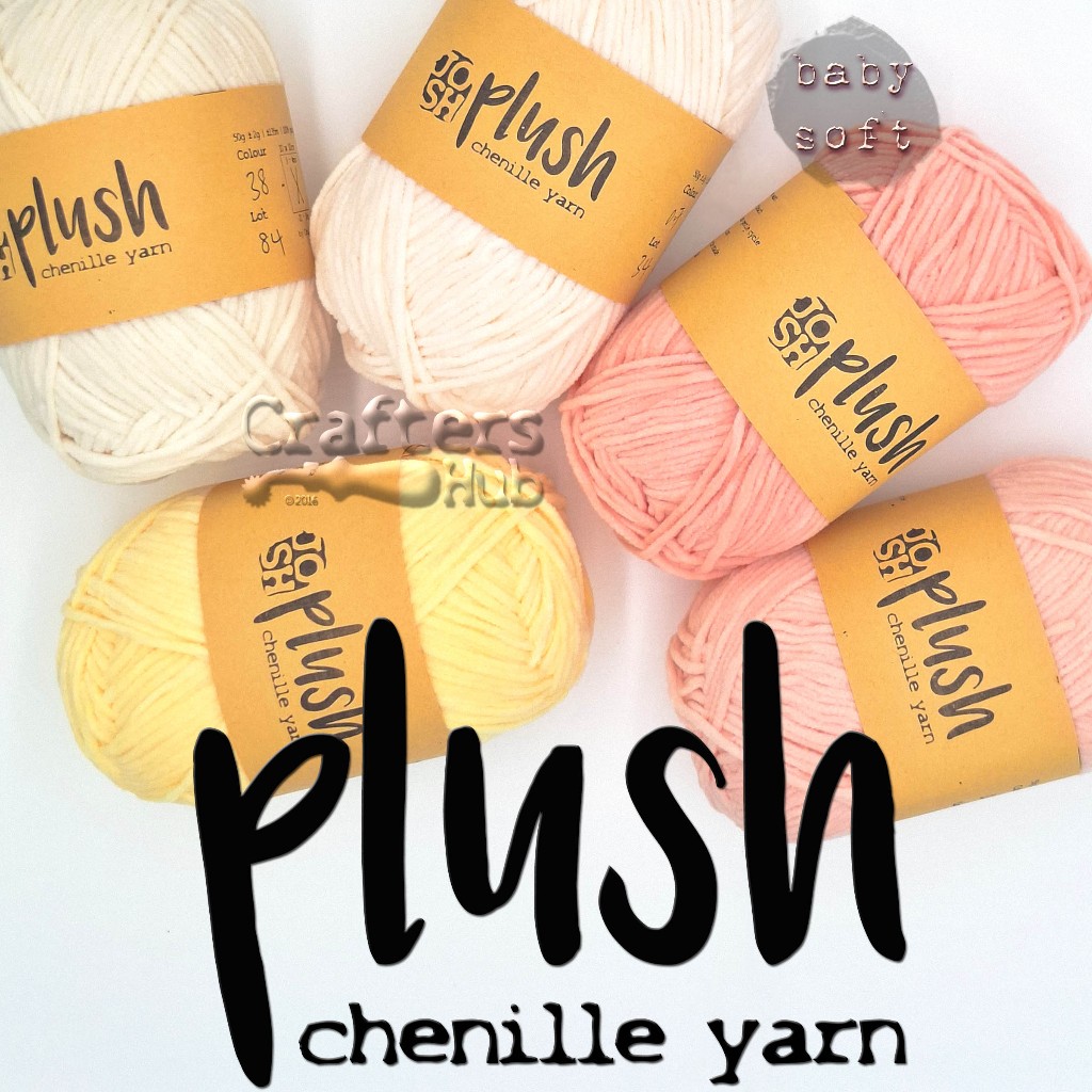 Plush chenille yarn (50g, 2.5mm thk) for knitting and crochet bags