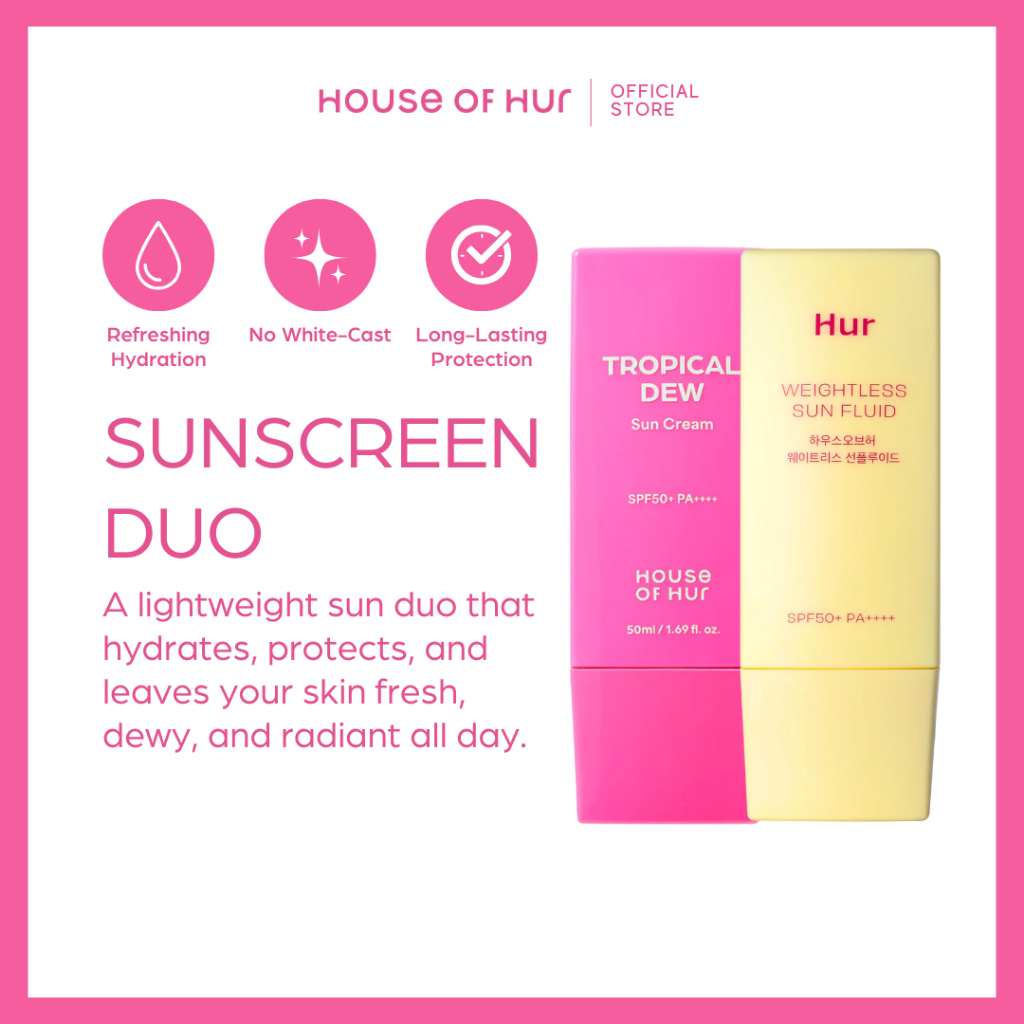 House of Hur Sunscreen Duo (Weightless Sun Fluid + Tropical Dew Sun ...