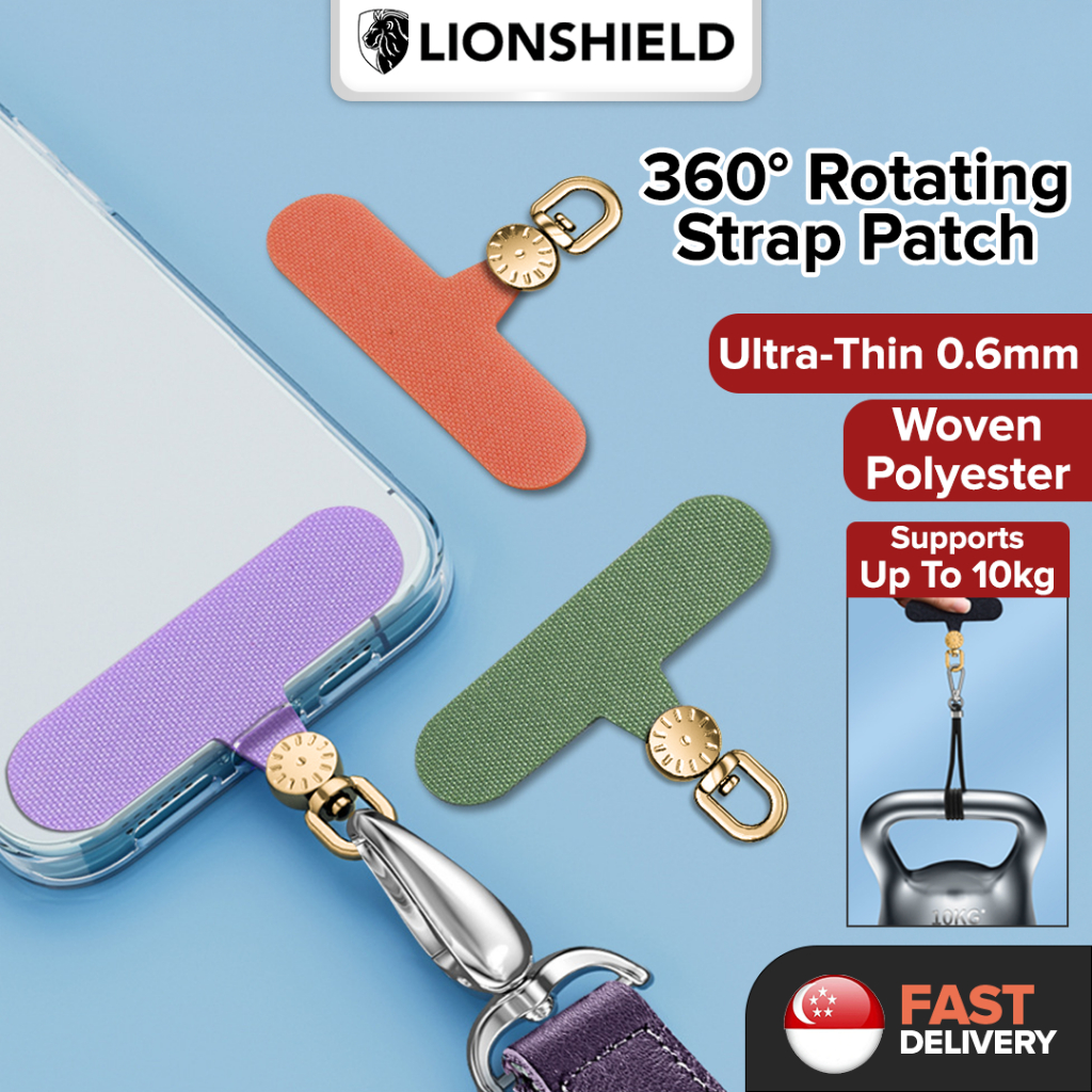 (SG) LionShield 360° Rotating Universal Phone Strap Patch - 0.6mm Ultra ...