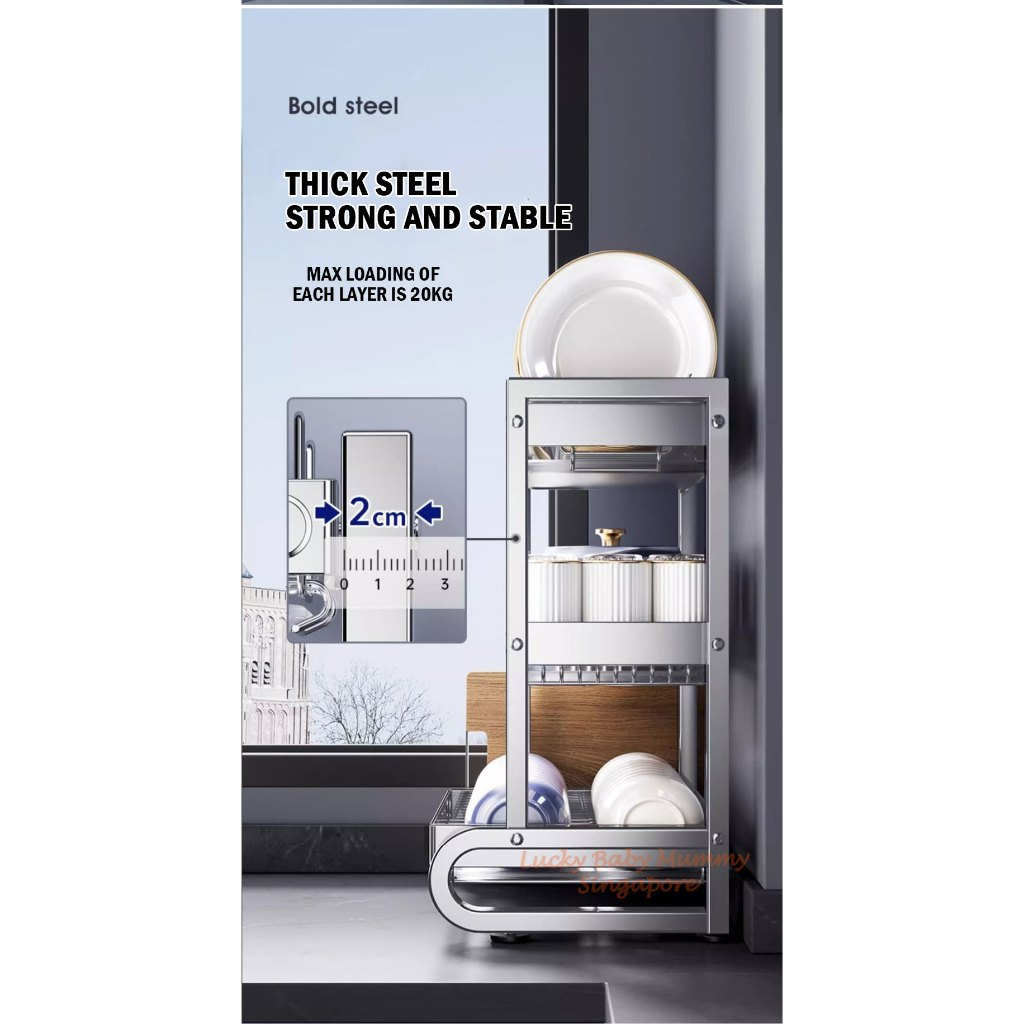 SUS304 Stainless Steel Dish Draining Rack Anti-rust Kitchen Sink Shelf ...