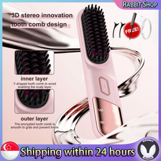 READY STOCK Portable 4000mAH Portable Straight Hair Comb USB Negative Ion Straightener Comb for Travel Shopee Singapore