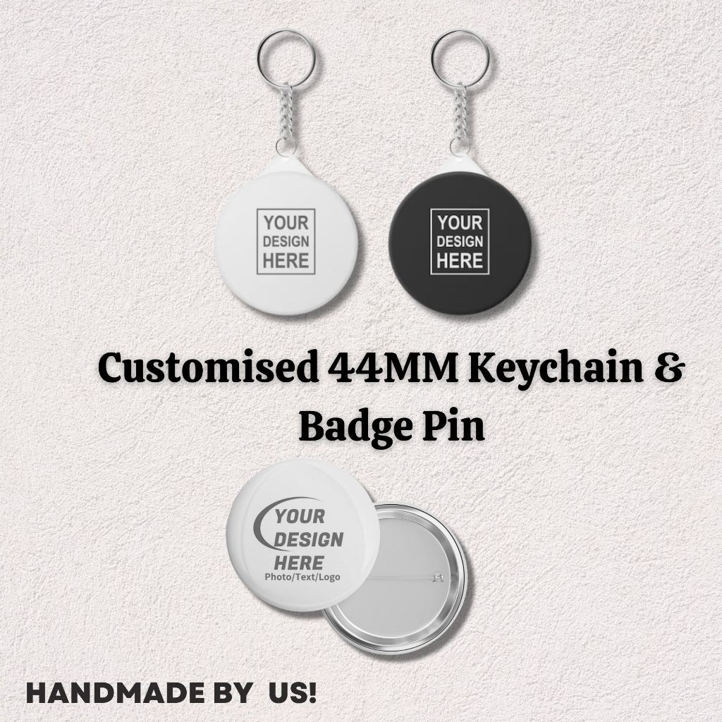 SG Seller | Customised Mirror Keychain/Pins with Photo Logo Text ...