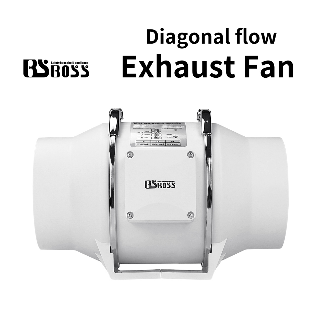 BSBOSS Exhaust Fan Diagonal Flow Pressurized Duct Fan For Bedroom ...
