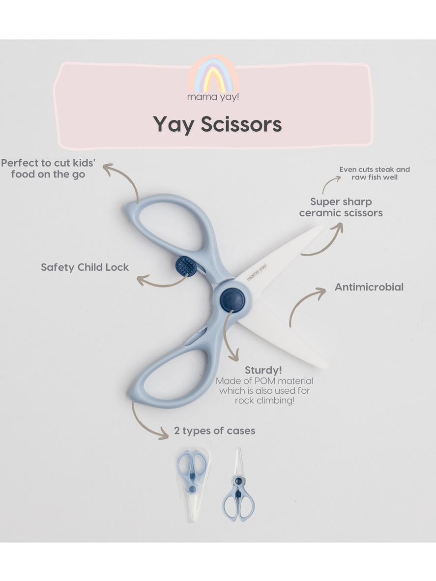YAY Scissors - Premium Ceramic Scissors for kid's food with Child Lock ...