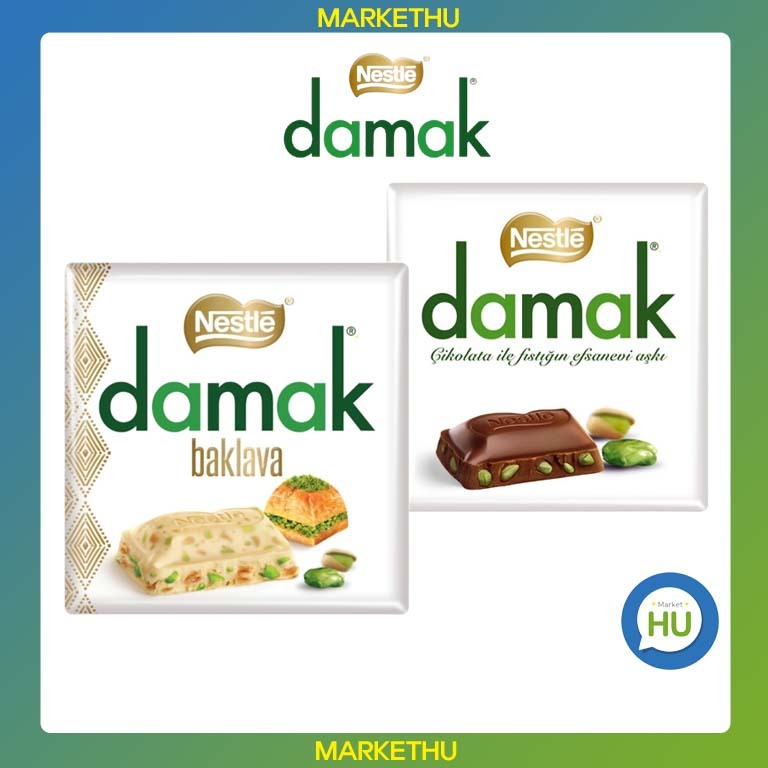 [Nestle] Damak Pistachio Milk Chocolate 60g 2 Flavors Baklava, Cocoa ...