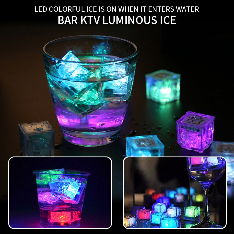 【SG】Multi Color Light Up Ice Shape Lights LED Ice Cubes Light ...