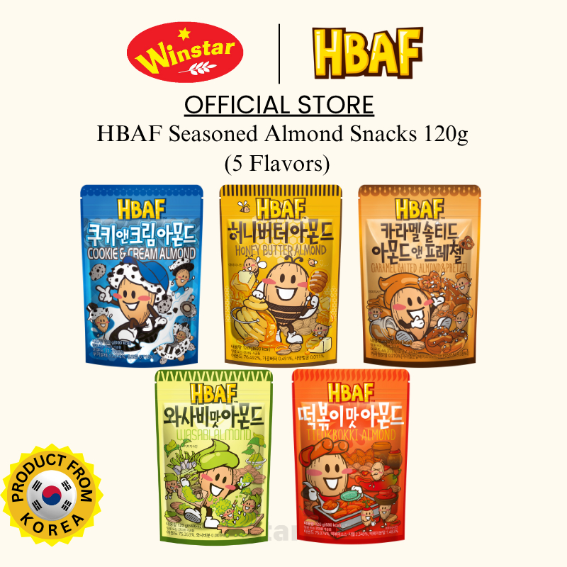 [SG Ready Stock] HBAF Almond Korean Nuts (120g) Seasoned Almond ...