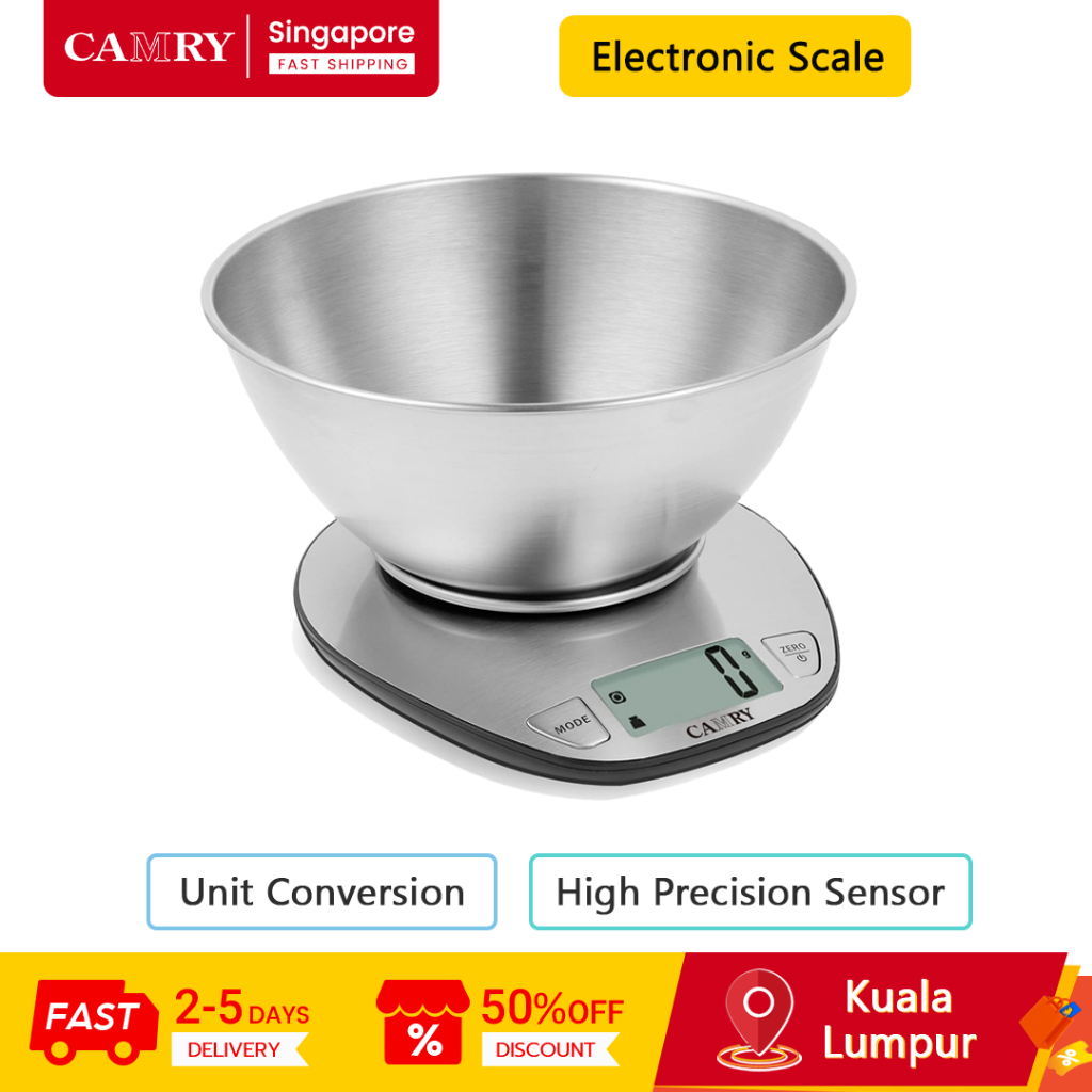 CAMRY Kitchen Electronic Scale 5kg High-Precision Weighing 1g Accuracy ...