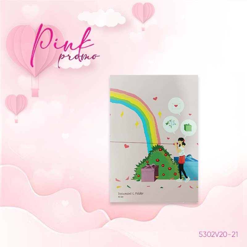 Bambi Map L-Folder Valentine A4 Pastel Pink | Shopee Singapore