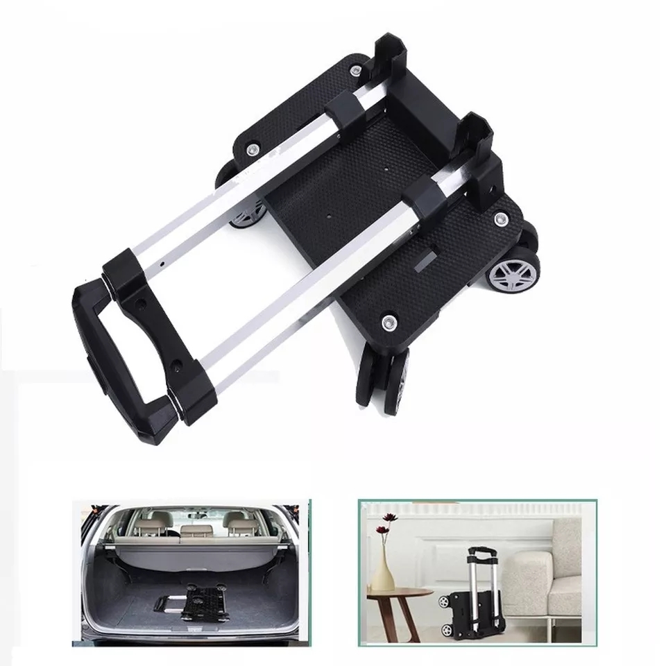 Foldable Compact Luggage Trolley Cart 2/4/5 Wheels Travel Backpack ...