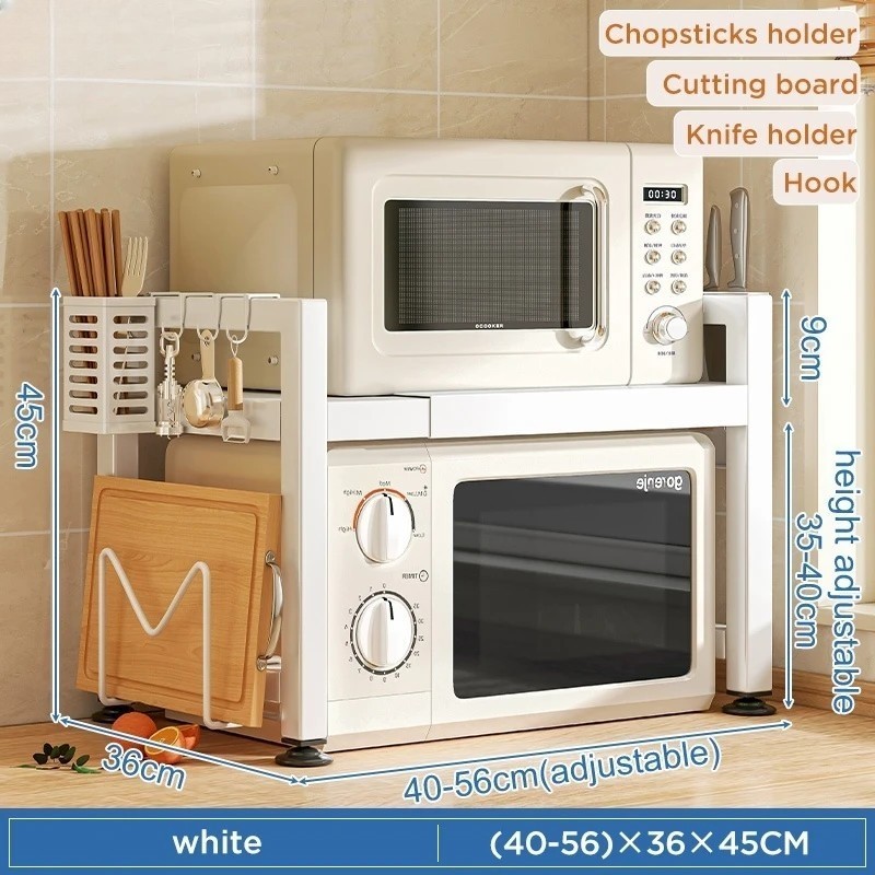Microwave Rack Adjustable Oven Rack Kitchen Shelf Rack Microwave Oven ...