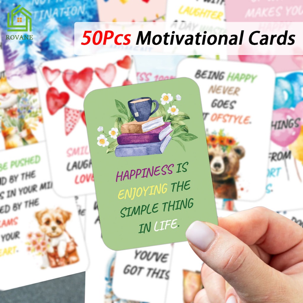 {SG} 50Pcs Motivational Cards Positive Affirmation Cards Inspirational ...