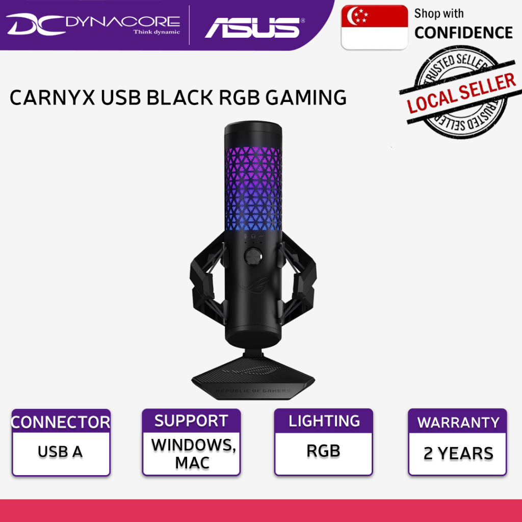 ASUS ROG CARNYX USB BLACK RGB GAMING MICROPHONE | Shopee Singapore