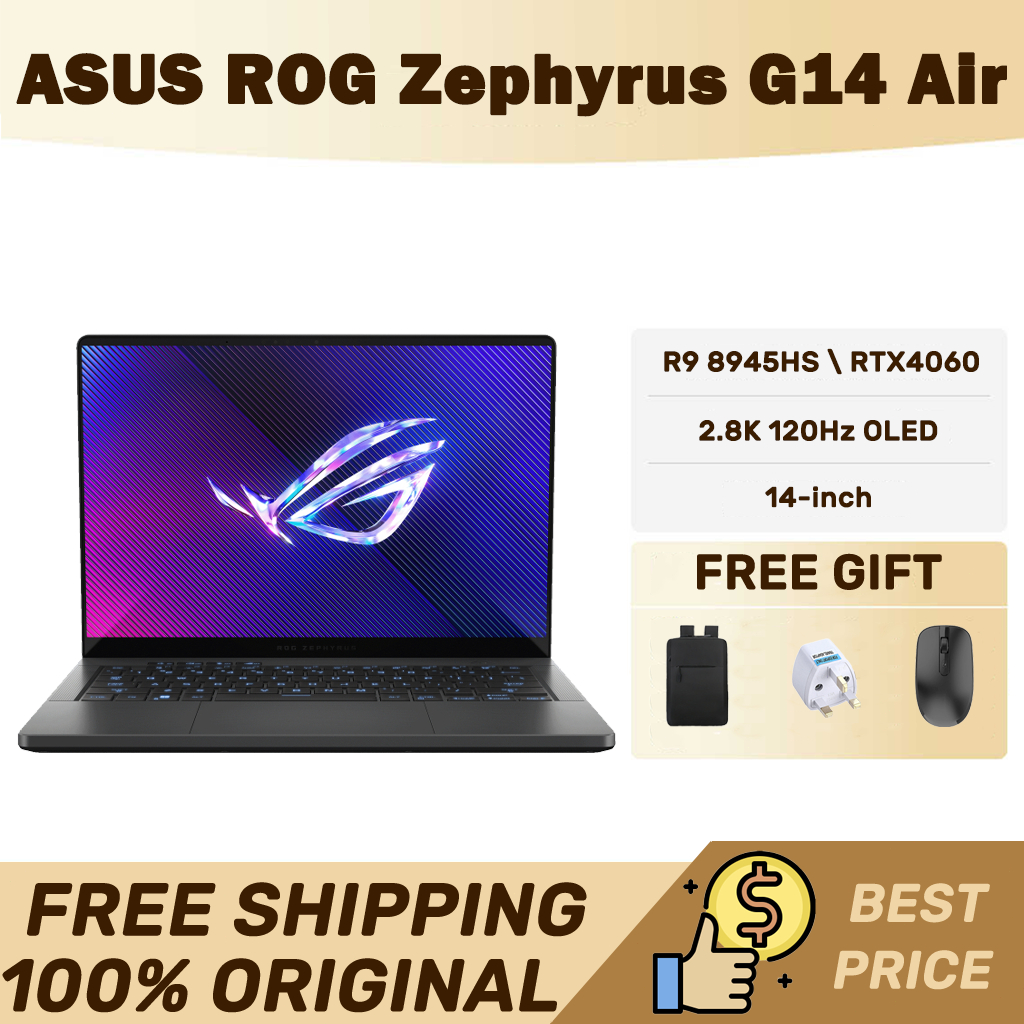 ASUS ROG Zephyrus G14 AMD Ryzen 9 8945HS 2024 RTX 4050/RTX 4060 14-inch ...