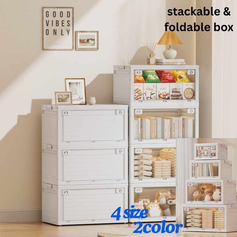 Storage Box/ Foldable and Stackable /Come with lid and wheel ...