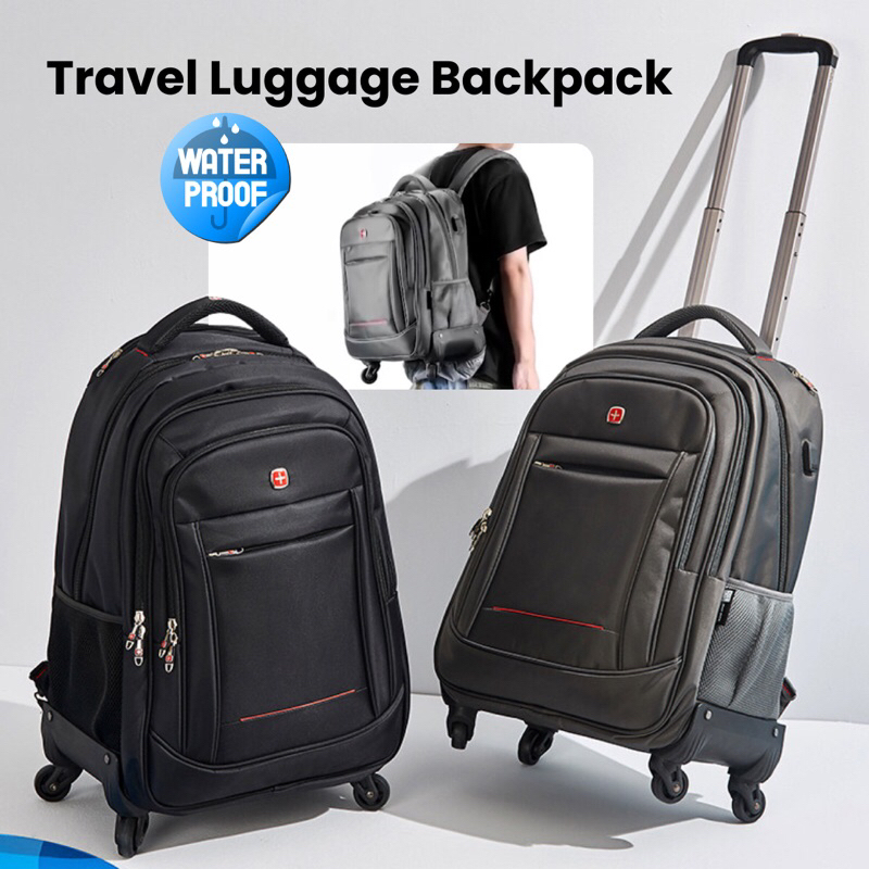 Laptop Trolley Backpack Travel Luggage with Spinner Wheels and External USB Port Shopee Singapore