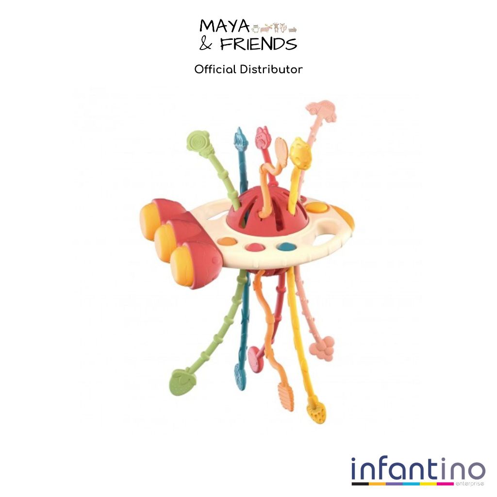 Infantino | Maya & Friends Sensory UFO Pull String Toy (Assorted ...
