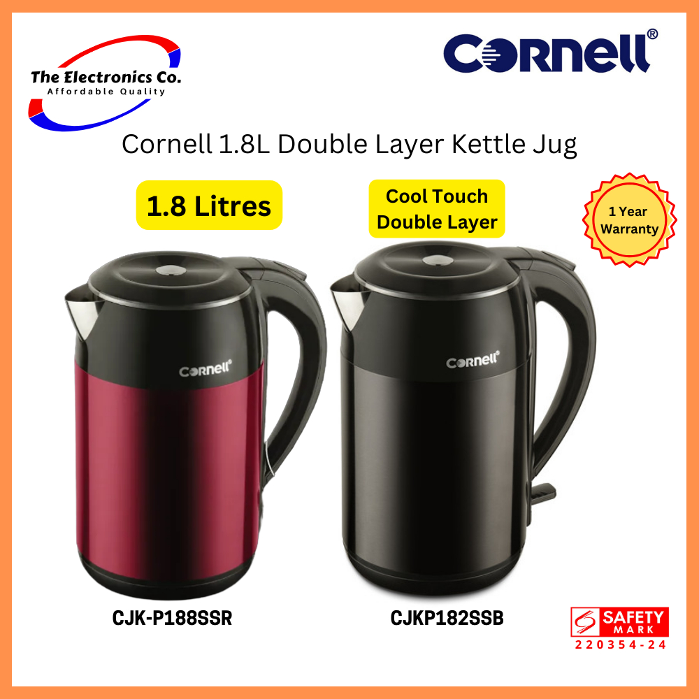 Cornell 1.8L Double Layer Cool Touch Stainless Steel Kettle Jug CJK P188SSR CJKP182SSB EP Shopee Singapore