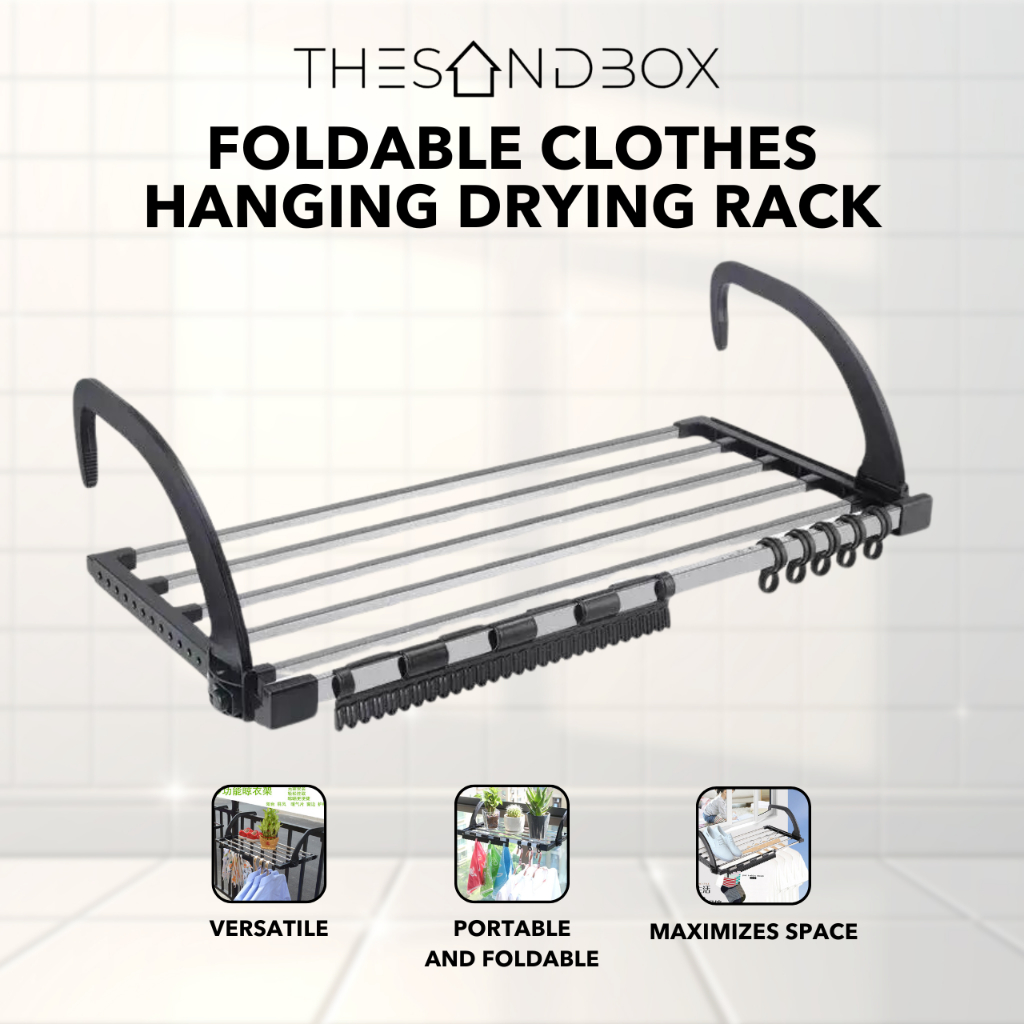 Clothes Drying Rack [ Portable Stainless Steel Hanging Foldable Balcony ...